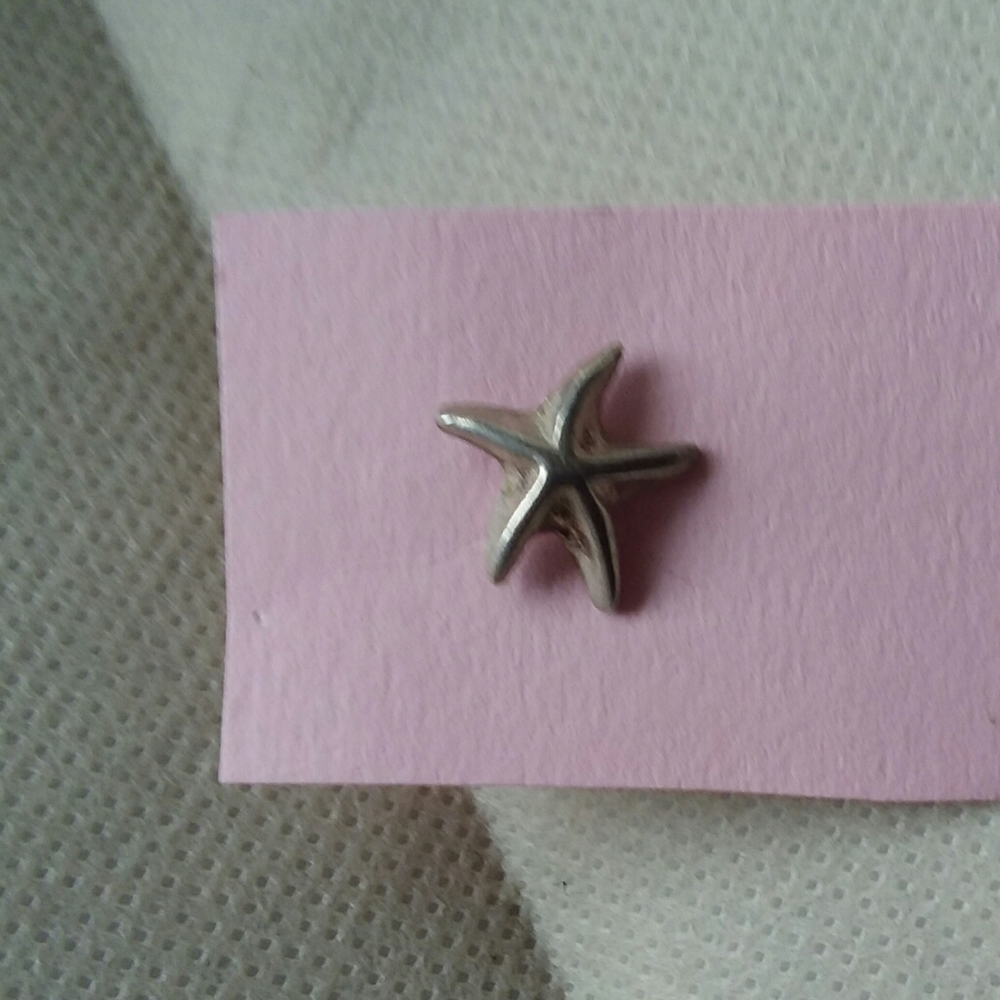 Starfish stud single earring pewter artisan EUC